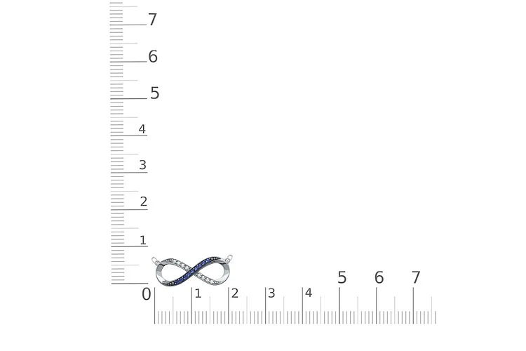 Колье Бесконечность из белого золота с 8 бриллиантами и 9 сапфирами