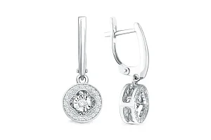 Серьги Клевер из белого золота с 34 бриллиантами