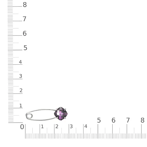 Булавка из белого золота с аметистом