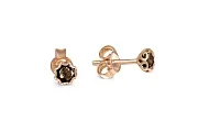 Серьги-пусеты из красного золота с 2 раухтопазами