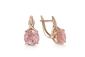 Серьги из красного золота с 2 ситаллами