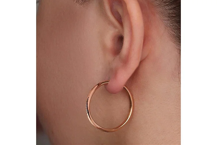 Серьги-конго из красного золота без вставок