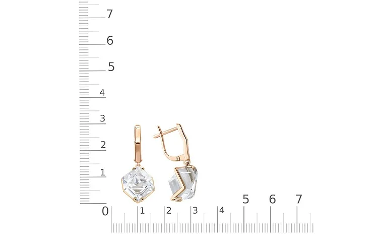 Серьги из красного золота с 2 наноситалами