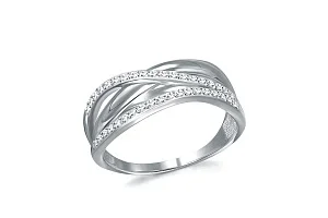 Кольцо из белого золота с 38 фианитами