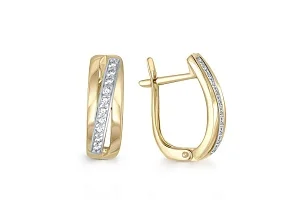 Серьги из жёлтого золота с 20 фианитами