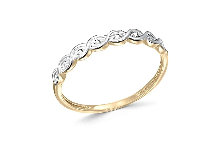 Кольцо из жёлтого золота с 8 бриллиантами