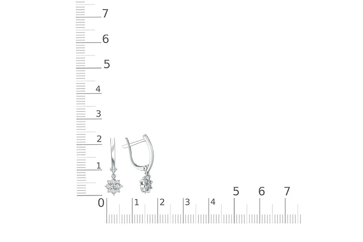 Серьги из белого золота с 8 бриллиантами