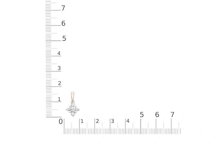Подвеска из красного золота с 9 муассанитами