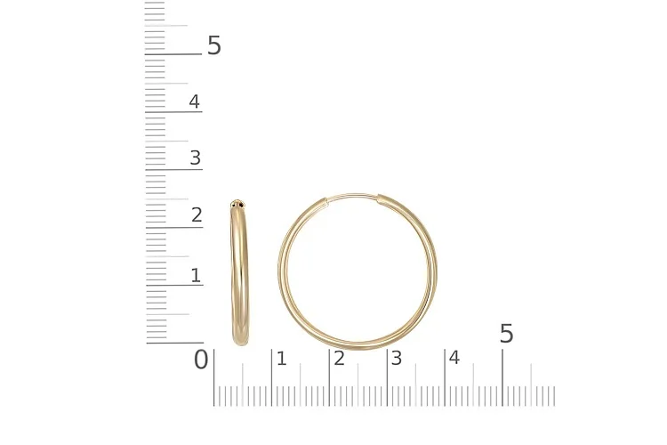 Серьги-конго из жёлтого золота без вставок
