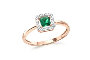 Кольцо из красного золота с изумрудом и 20 бриллиантами