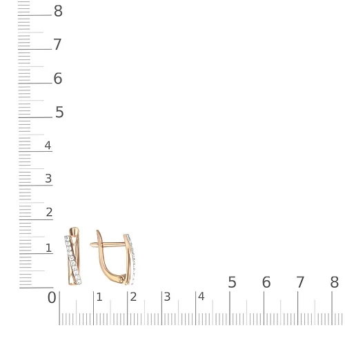 Серьги Дорожки из красного золота с 20 фианитами