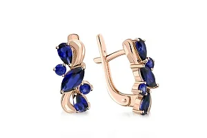 Серьги из красного золота с 10 корундами