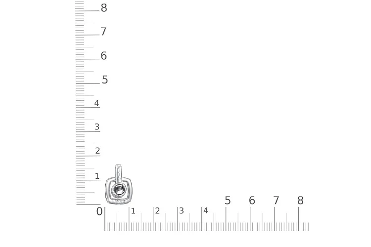 Подвеска Квадрат из белого золота с фианитом