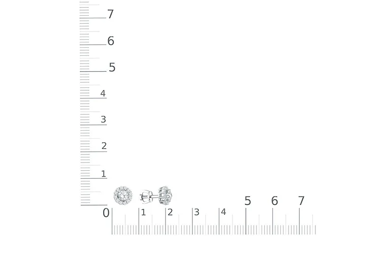 Серьги-пусеты из белого золота с 26 муассанитами