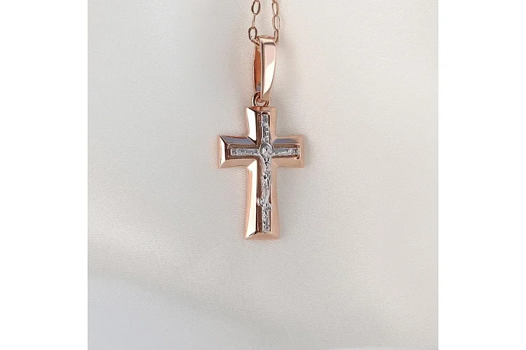 Крест из красного золота без вставок