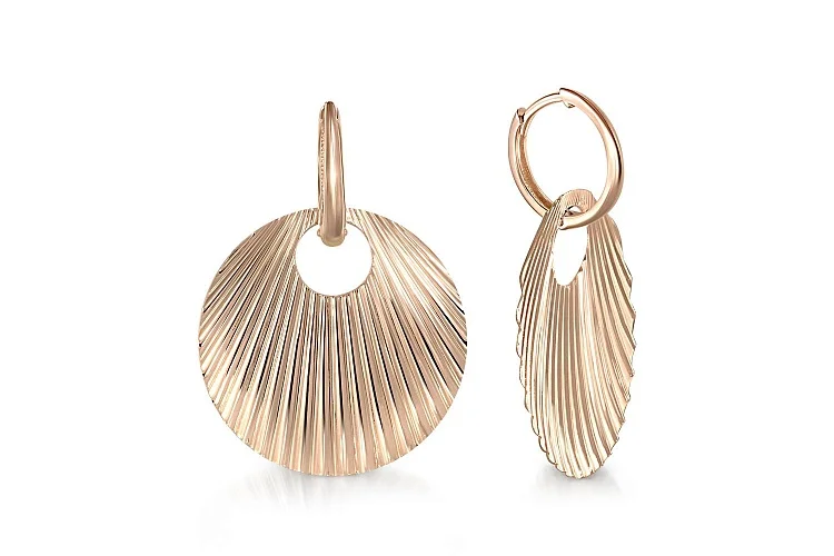 Серьги-трансформеры Круги из красного золота без вставок