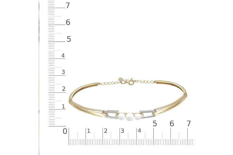 Браслет из жёлтого золота с 3 жемчужинами