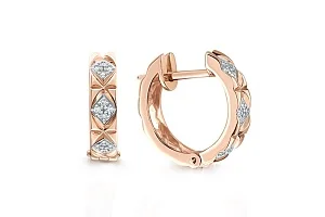 Серьги из красного золота с 24 фианитами