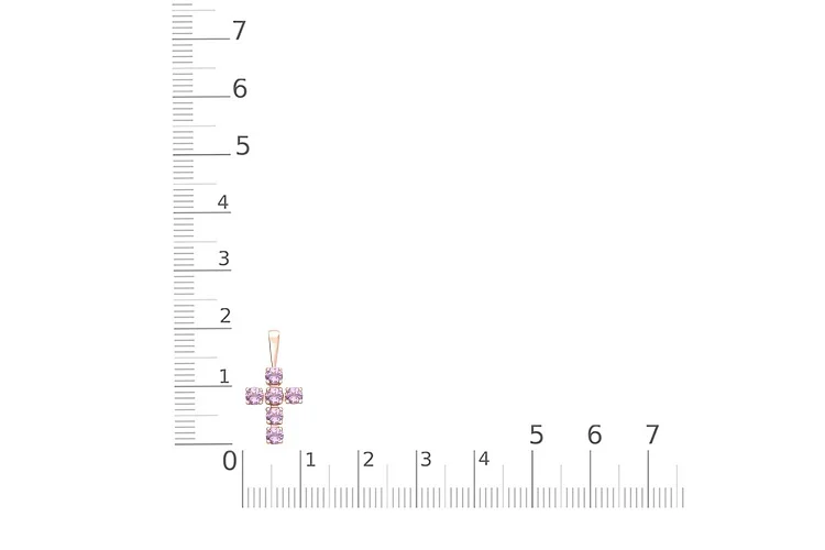 Крест из красного золота с 6 аметистами