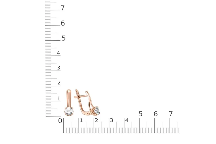 Серьги из красного золота с 2 муассанитами