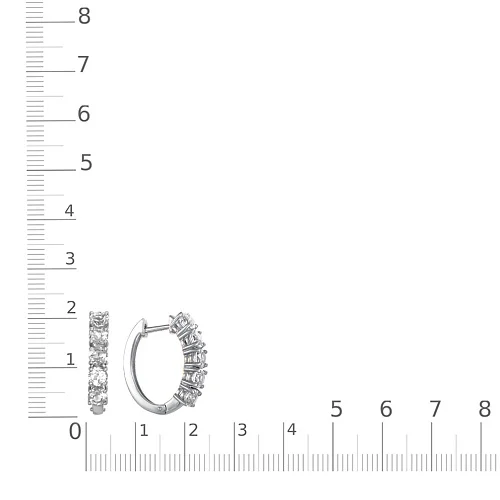 Серьги Дорожки из белого золота с 10 фианитами