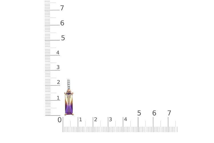 Подвеска из красного золота с кварцем и 5 фианитами