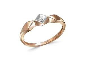 Кольцо из красного золота с бриллиантом