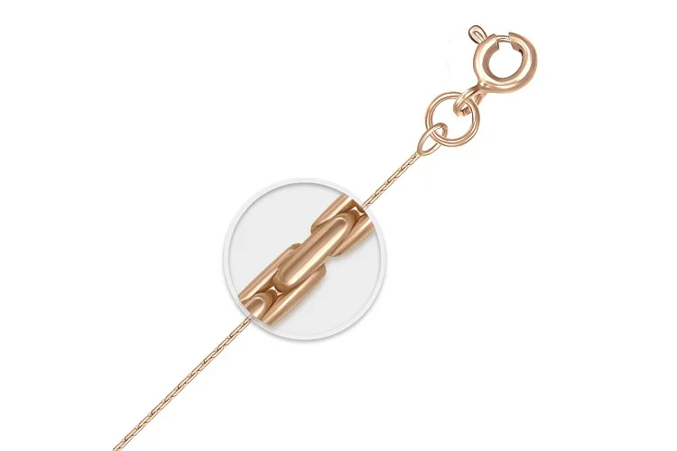 Цепь Плетение якорь d нити 0,30 мм из красного золота