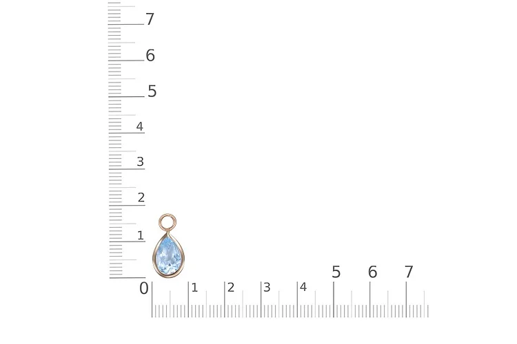 Подвеска серёг-трансформеров из красного золота с топазом sky