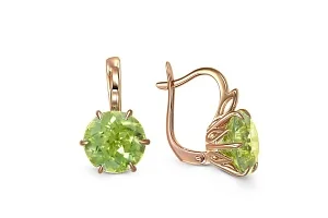 Серьги из красного золота с 2 ситаллами