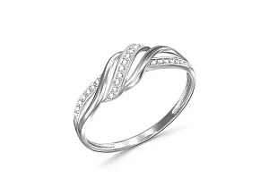 Кольцо дорожка из белого золота с 24 бриллиантами