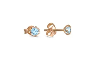 Серьги-пусеты из красного золота с 2 топазами sky