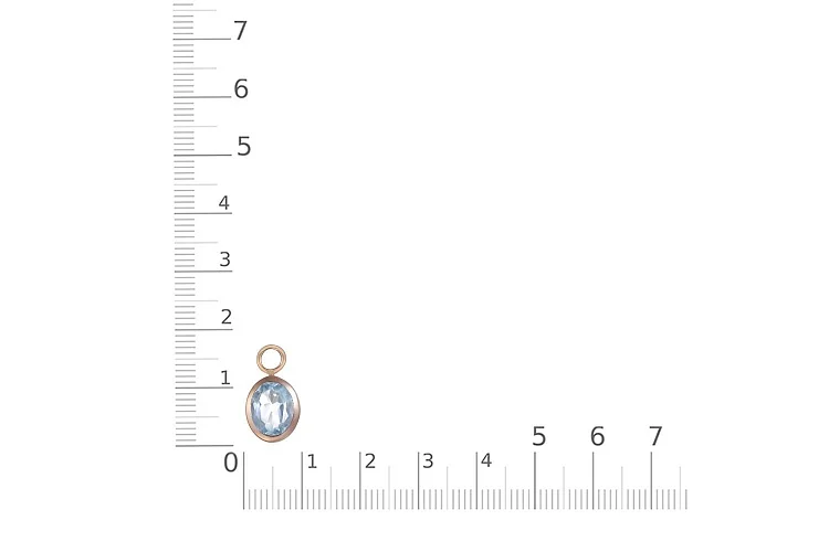 Подвеска серёг-трансформеров из красного золота с топазом sky