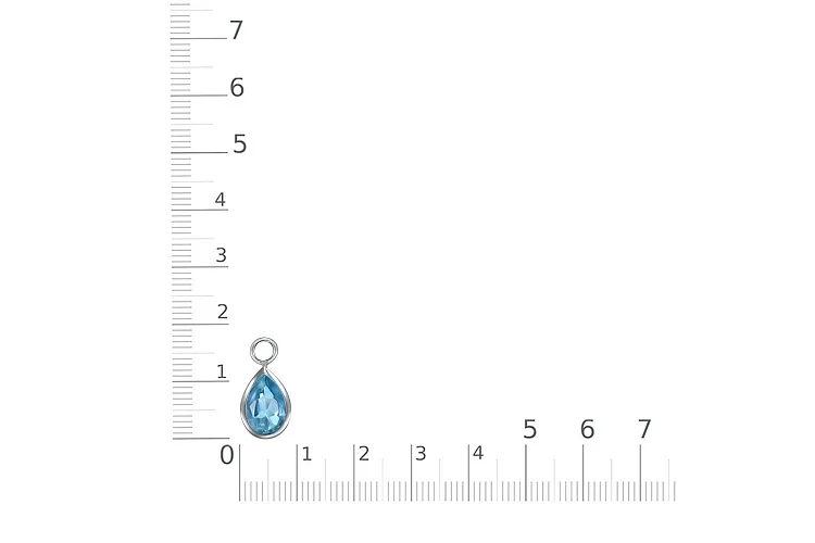 Подвеска серёг-трансформеров из белого золота с топазом swiss