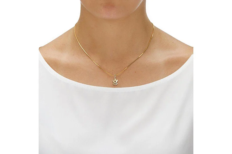 Подвеска Ангел из жёлтого золота без вставок