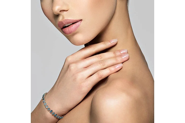 Браслет Дорожка из красного золота с 28 топазами лондон