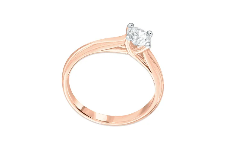 Кольцо из красного золота с фианитом