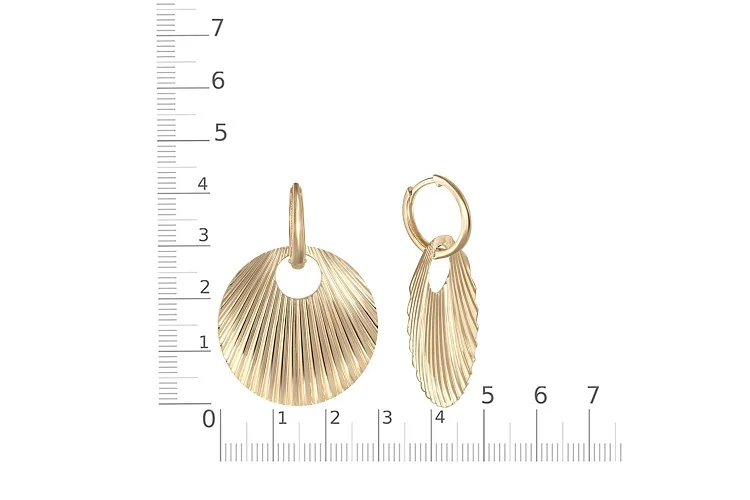 Серьги-трансформеры Круги из жёлтого золота без вставок