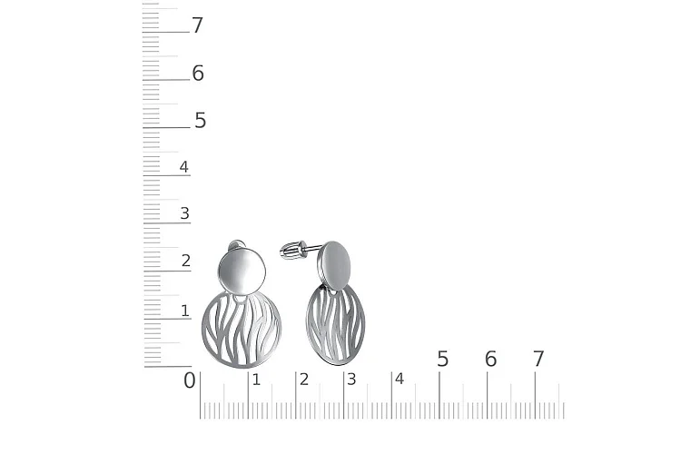 Серьги-пусеты Круги из белого золота без вставок