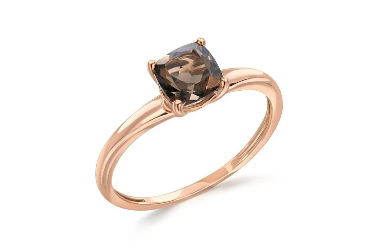 Кольцо из красного золота с раухтопазом