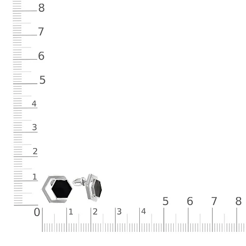 Серьги-пусеты Шестигранники из белого золота без вставок