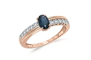 Кольцо из красного золота с сапфиром и 10 бриллиантами