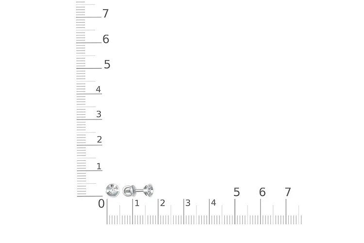 Серьги-пусеты из белого золота с 2 бриллиантами