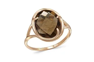 Кольцо из красного золота с раухтопазом