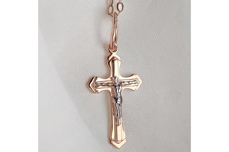 Крест из красного золота без вставок