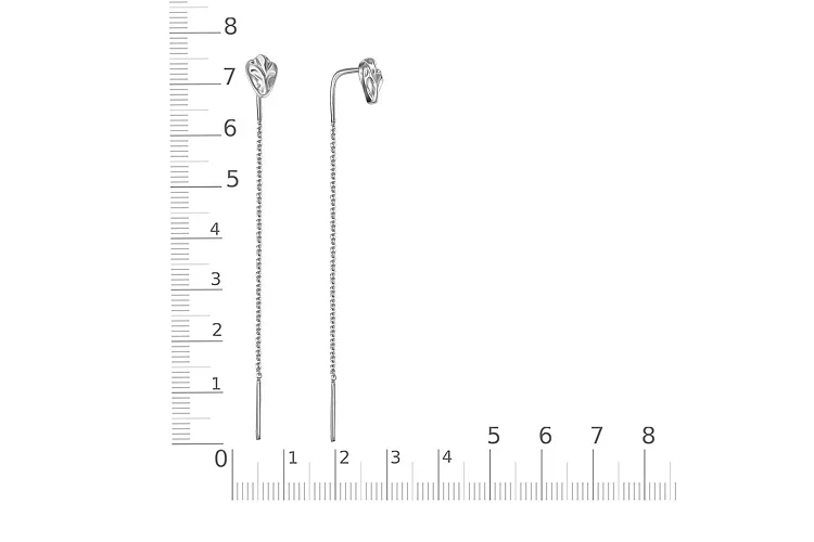 Серьги-продёвки из белого золота без вставок