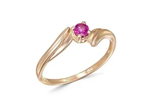 Кольцо из красного золота с рубином