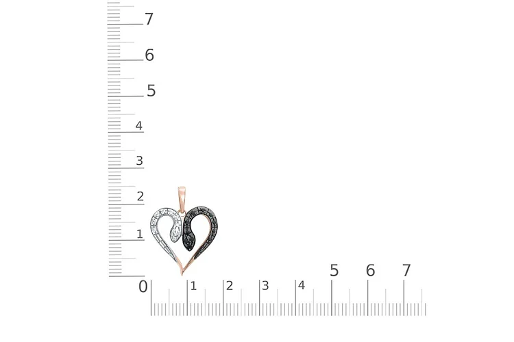Подвеска Сердце из красного золота с 21 фианитами