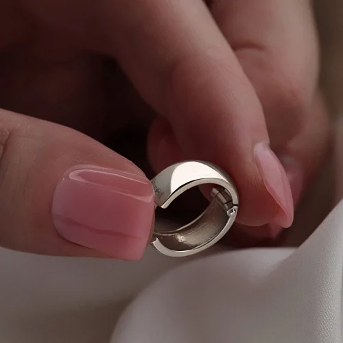 Серьги из белого золота без вставок