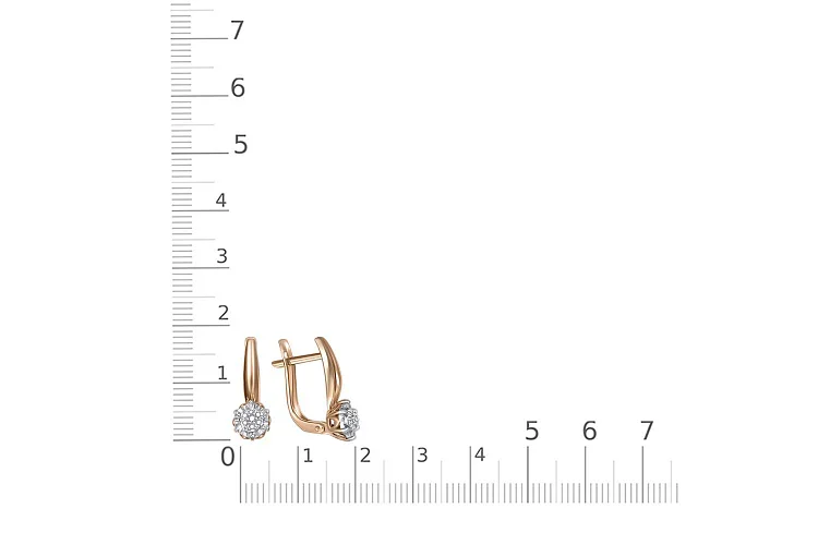 Серьги Малинки из красного золота с 14 бриллиантами